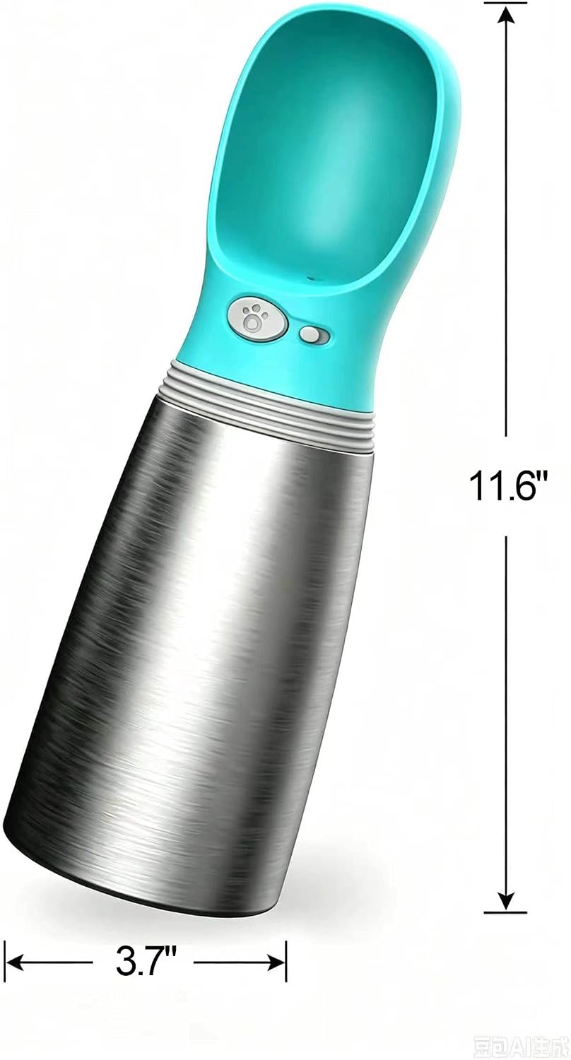 Dog Water Bottle, 23.67 oz Portable Stainless Steel Pet Water