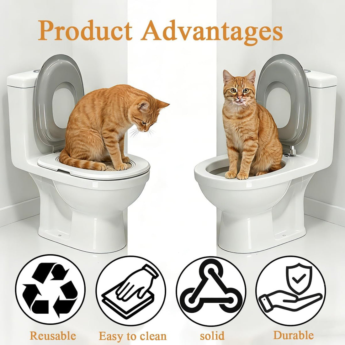 Cat Toilet Trainer Kit with Litter Scoop,5 Movable Parts