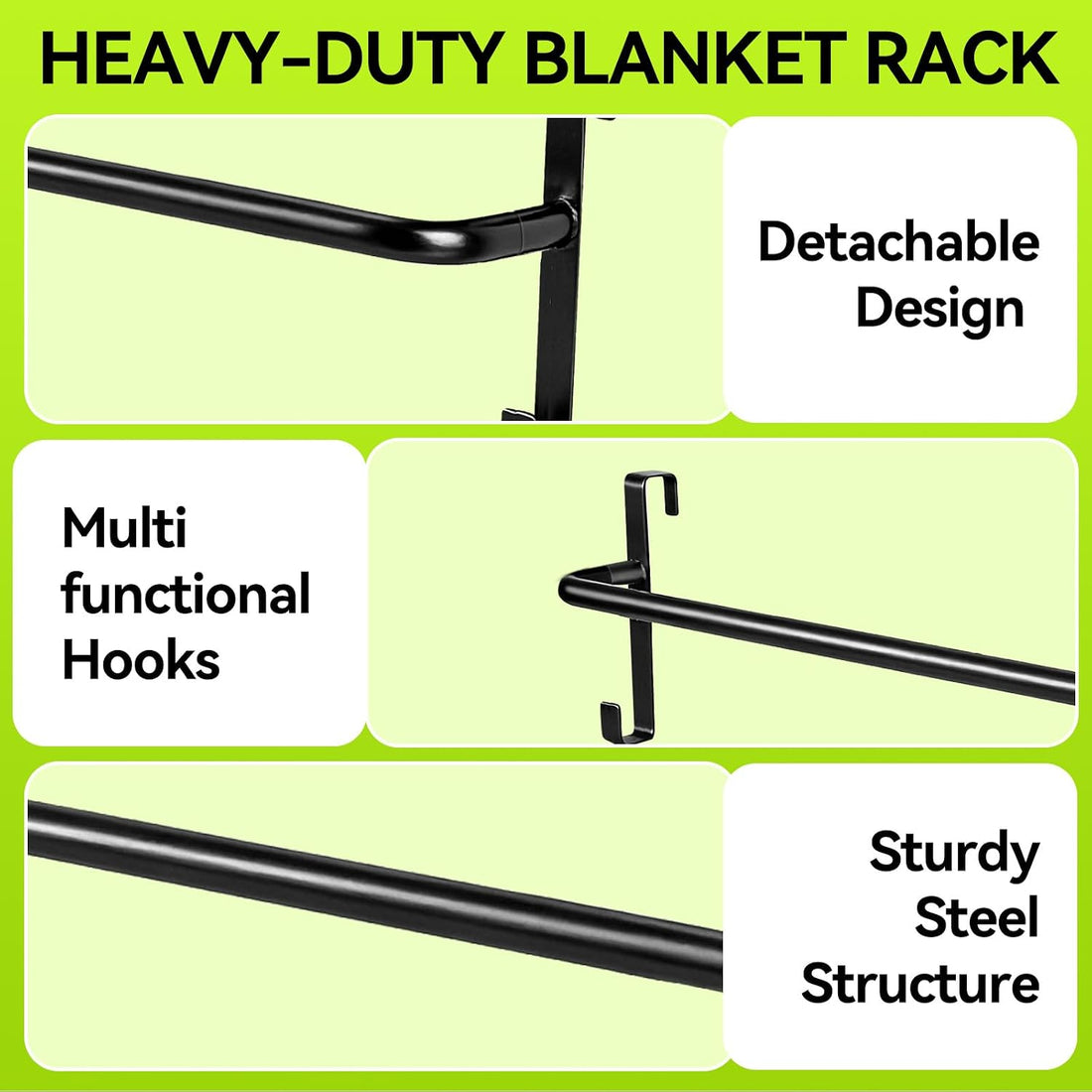 2Pcs Heavy Duty Horse Blanket Rack with Bridle Hooks