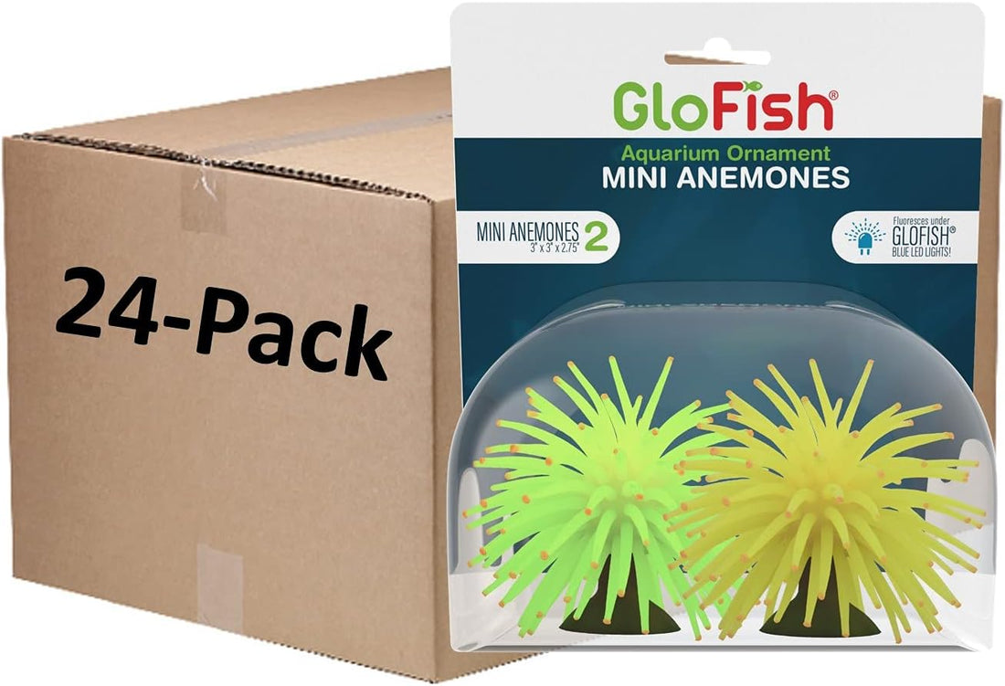 GloFish Yellow Anemone Ornament, Glowing Aquarium Décor