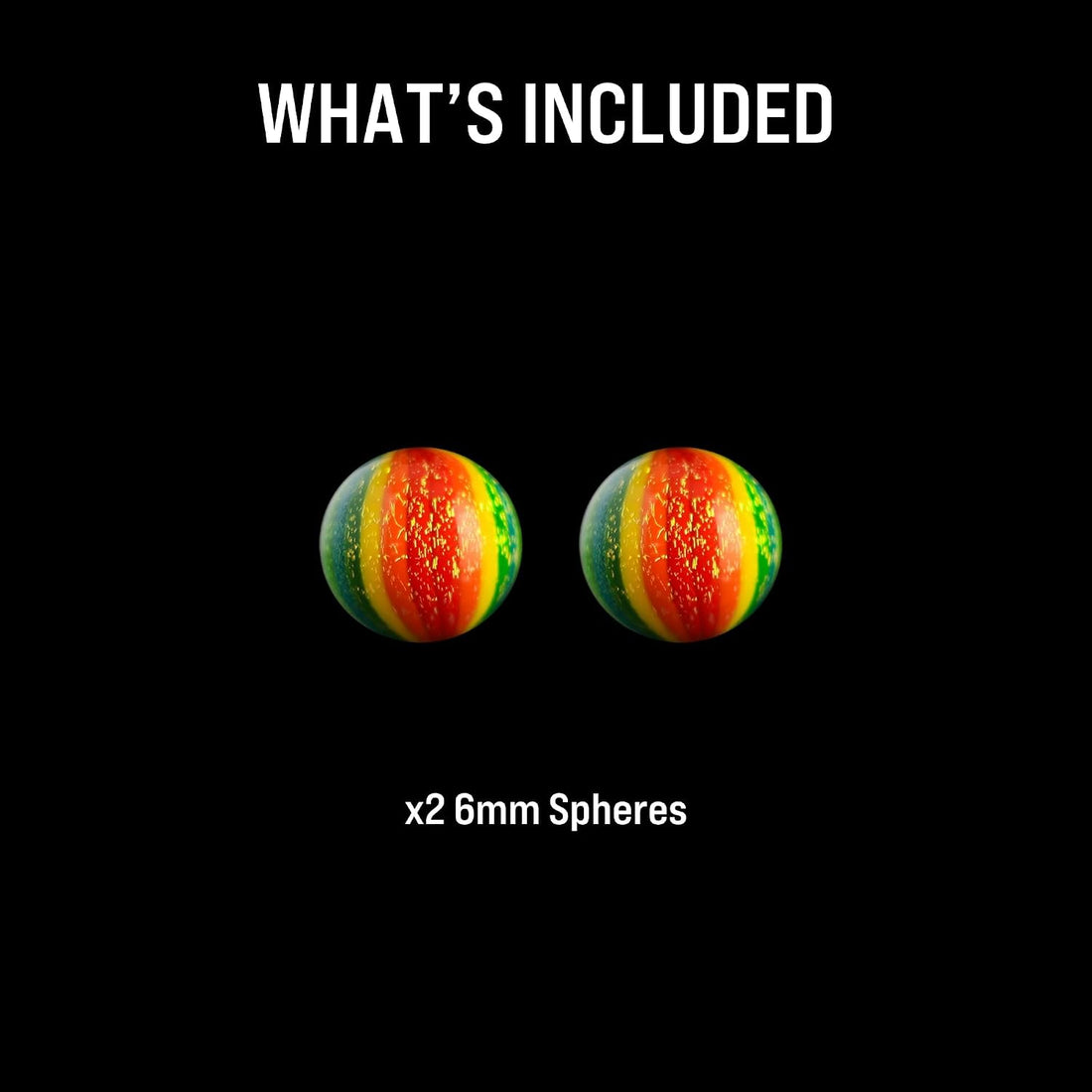 Dichro Rainbow Glass Sphere Marbles | Two 6mm Marbles