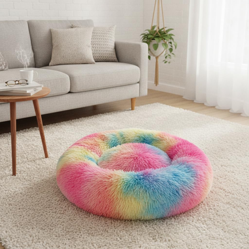 Cat Beds for Indoor Cats, Calming Dog Bed for Small Dogs & Pet, 13.5in