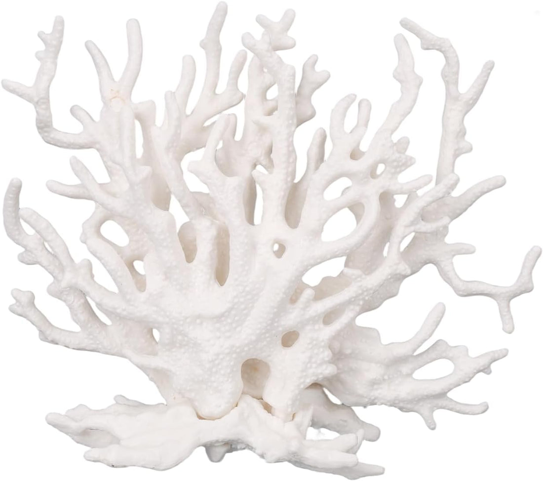 Tinoaly Fish Tank Decorations, White Resin Coral Reef Decor