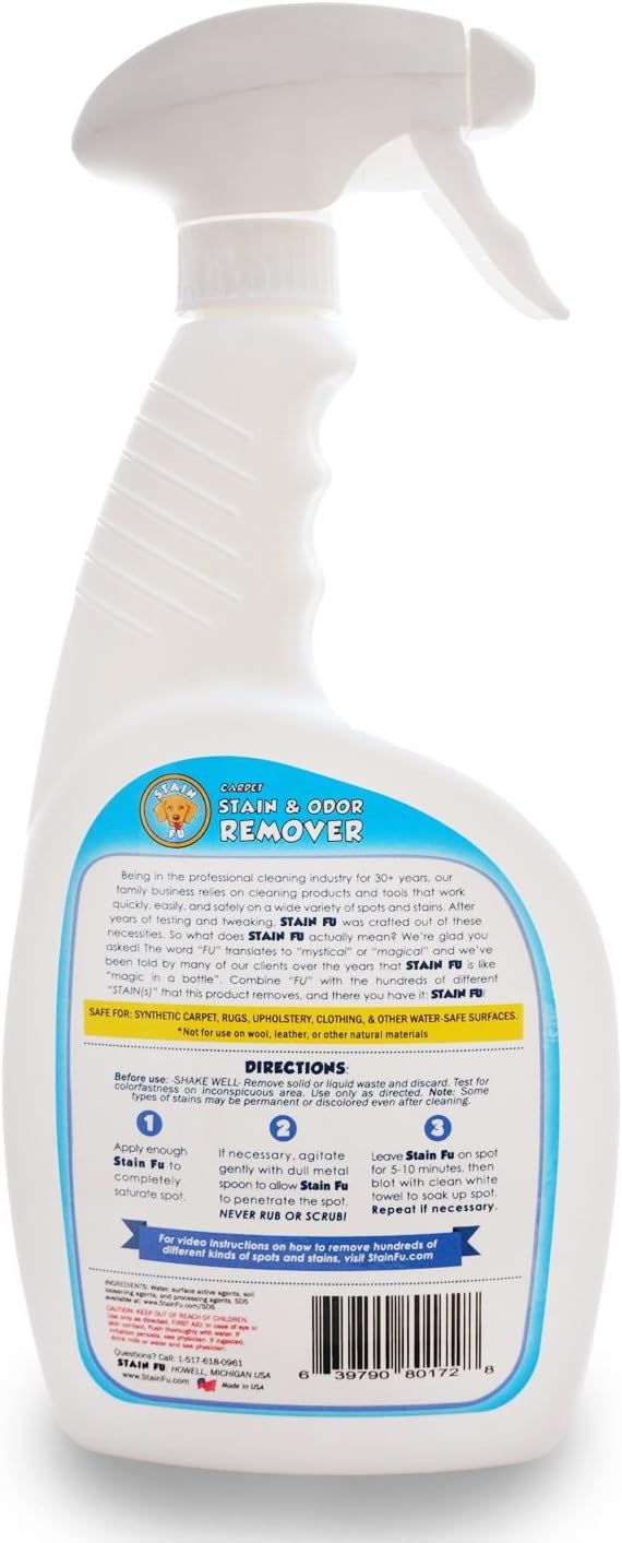 Pet Stain & Odor Remover – Carpet Cleaner Spray for Dog & Cat Urine