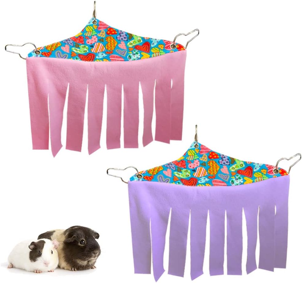 RIOUSSI Guinea Pig Hideout Hideaway Corner Fleece Toys Cage