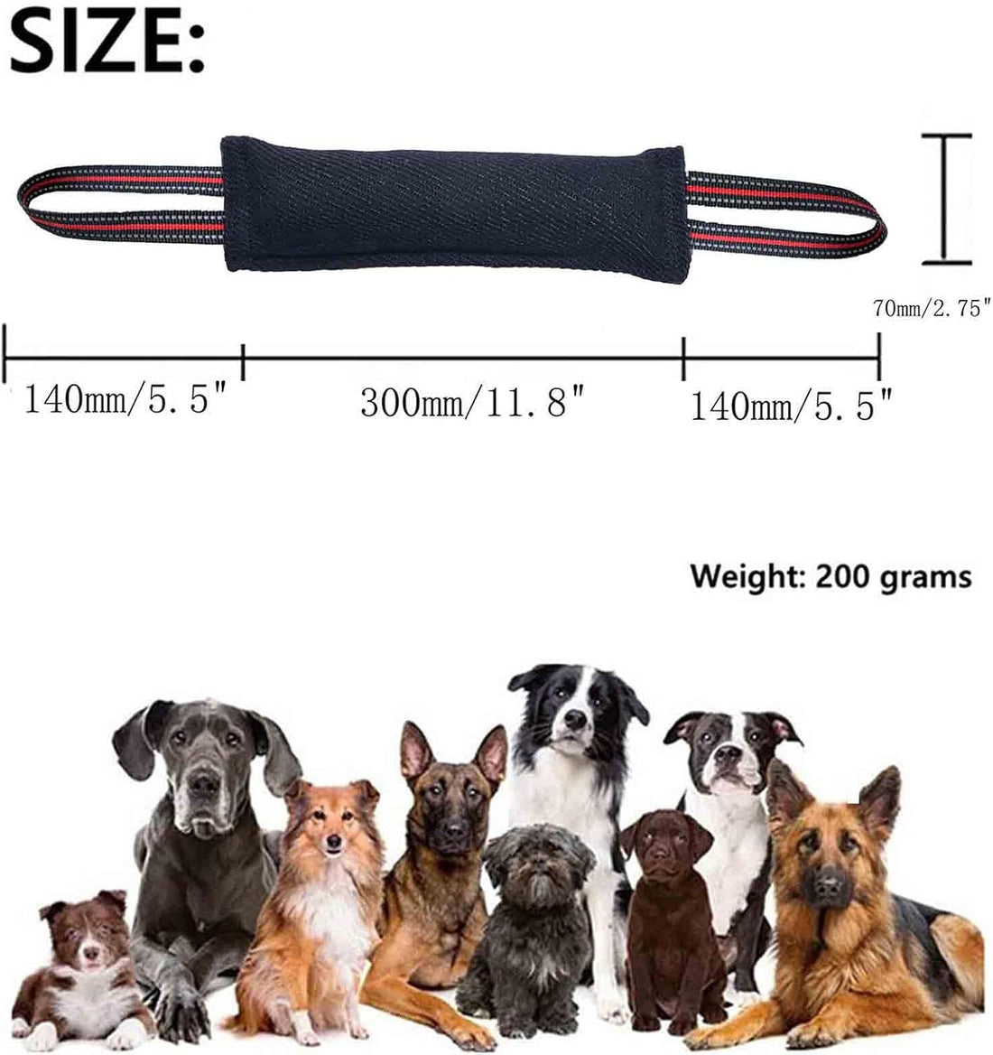 Clysoru Tug Toy for Dogs Tug of War Dog Toy with 2 Strong Red Band