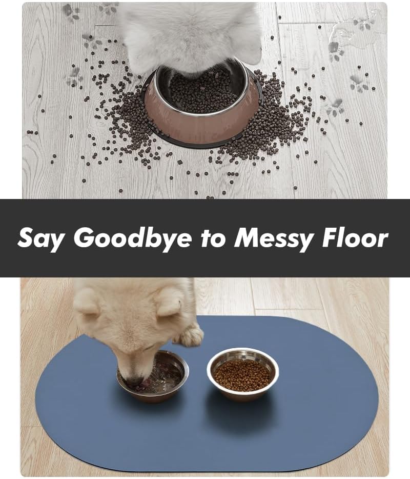 MontVoo Absorbent Dog Food Mat-Dog Mat for Food and Water Bowl
