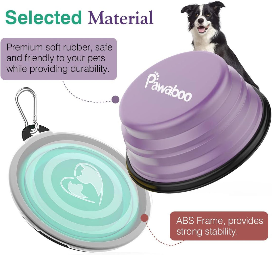 Pawaboo Collapsible Dog Bowls 2 Pack