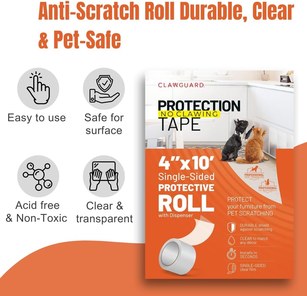 CLAWGUARD Cat and Dog Scratch Protector Tape Roll for Doors