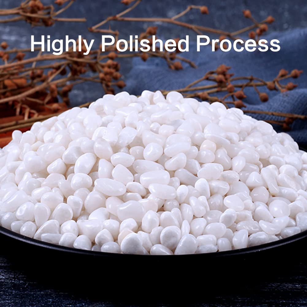 2.0 LB White Aquarium Gravel Pebbles 3/8"