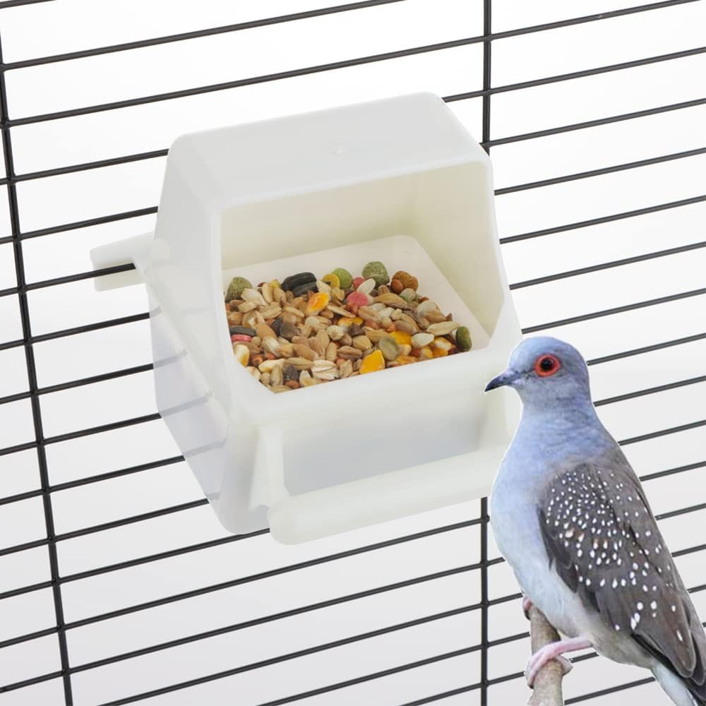 2 Pcs Small Bird Slot Feeder No Mess Cage Hanging Feeder Cup Plastic