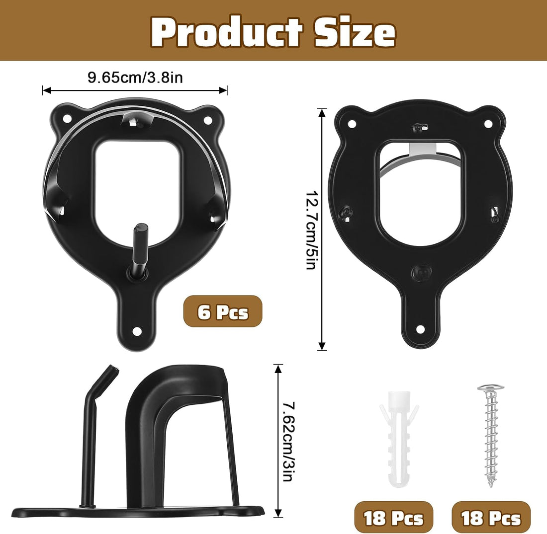 6 Counts Horse Bridle Rack, Metal Bridle Holder with Tubes and Screw