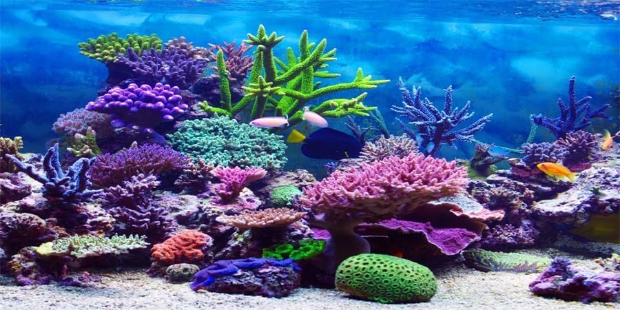YongFoto Ocean Theme Fish Tank Background 30x18 inch