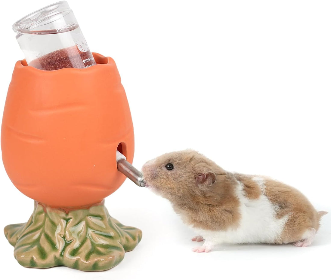 Adjustable No Drip Ceramic Hamster Water Bottle for Glass Tank