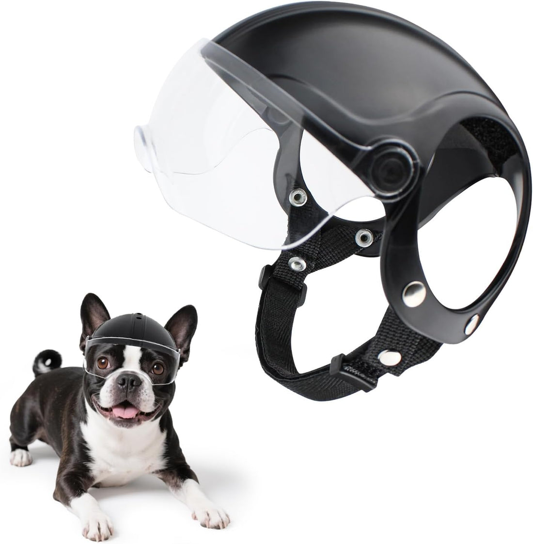 Dog Helmet for Small Breed Cool Pet Motorcycle Helmet with Drop-Down