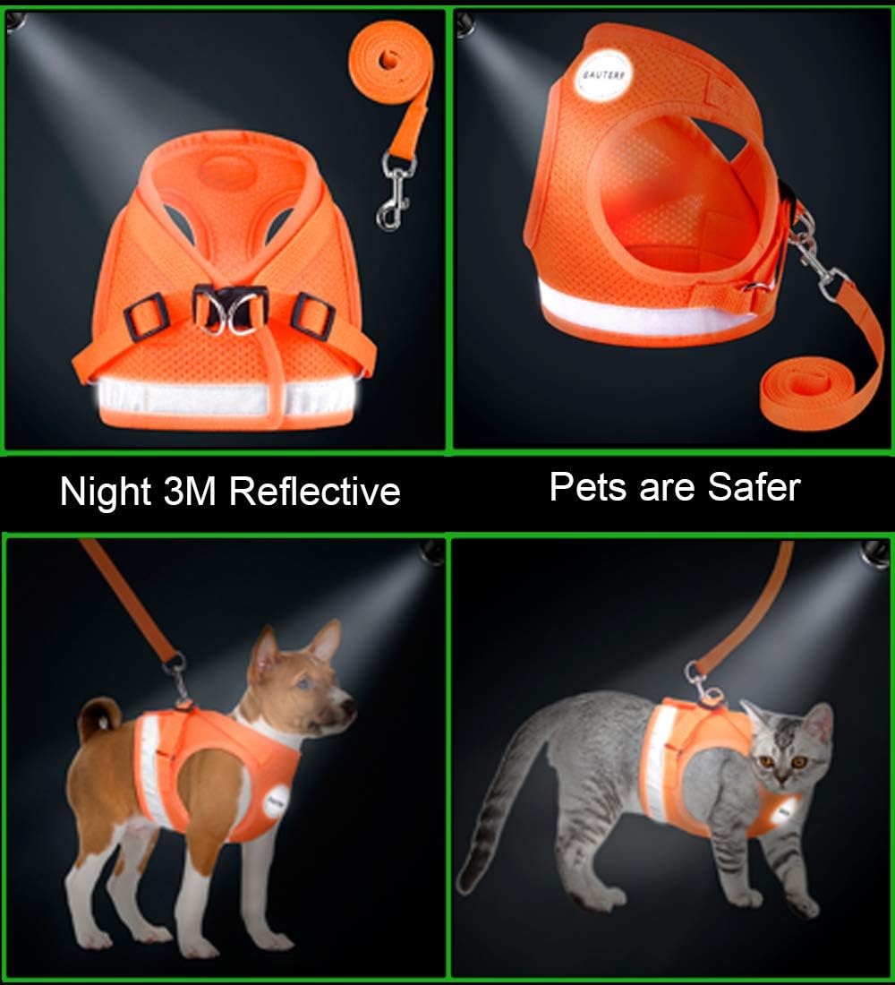 Cat Harness and Leash Set, Escape Proof Adjustable Soft Mesh Vest
