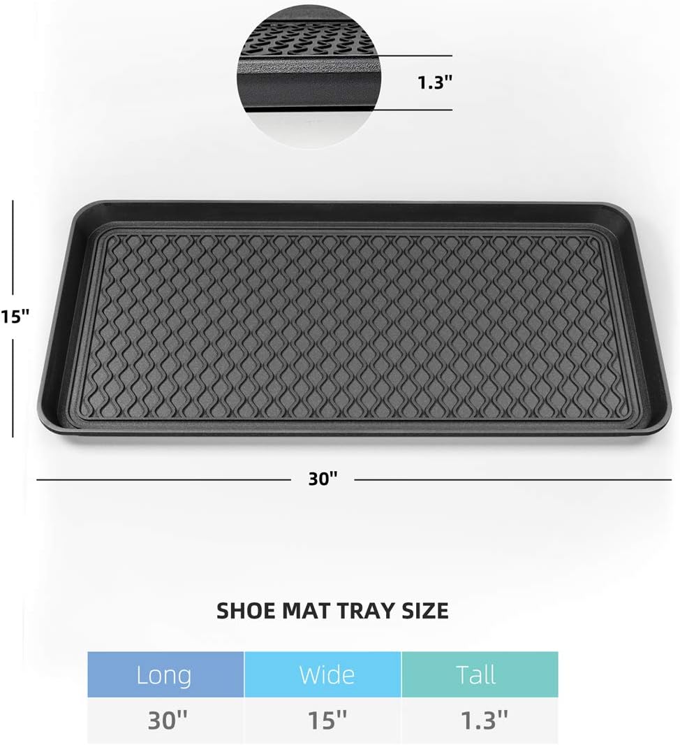 Finorder Multi-Purpose Boot Trays, 2 Pack, 30" x 15" x 1.2", Black