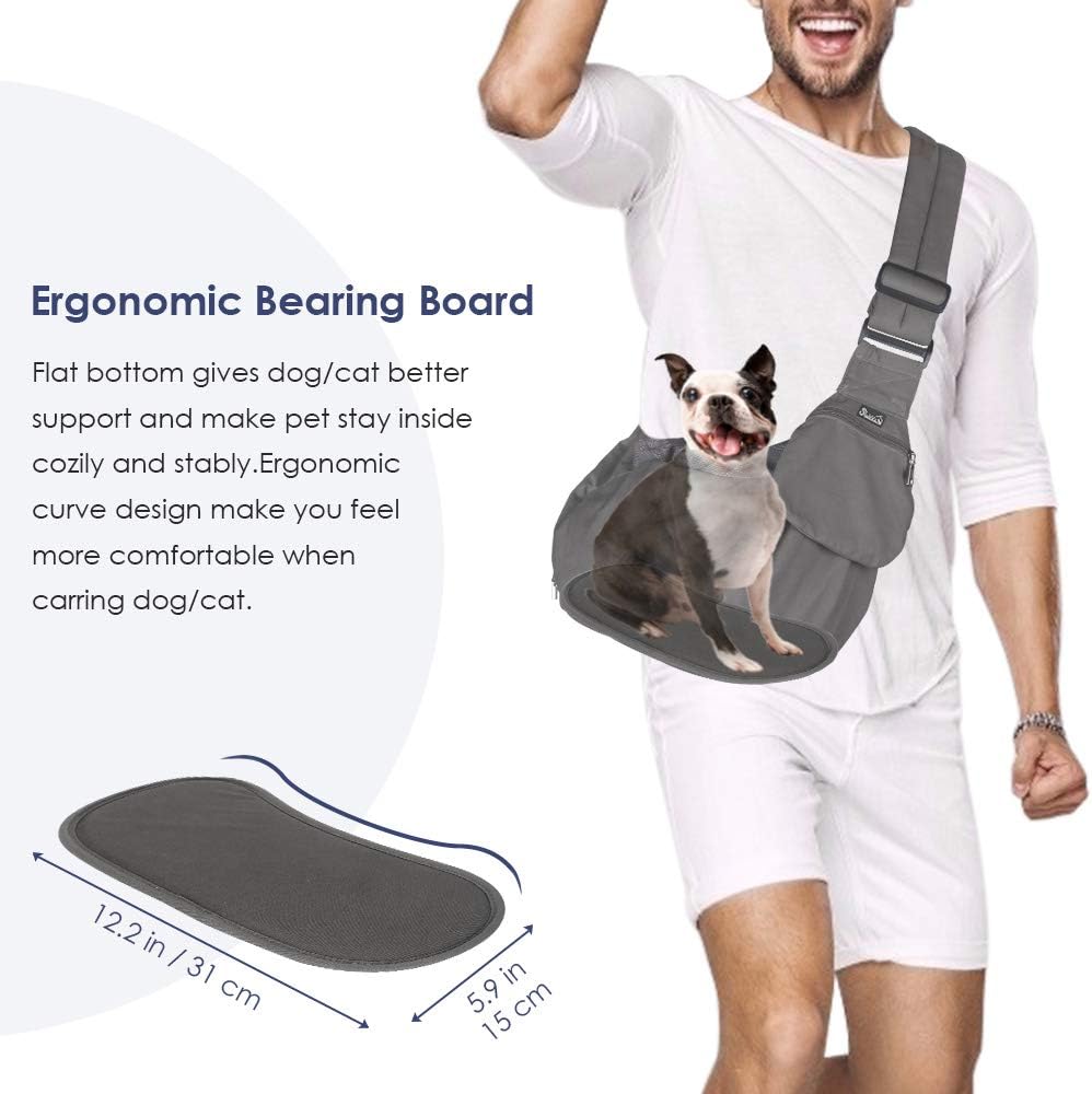 Lukovee Small Pet Sling, Hard Bottom Support, Storage Pocket