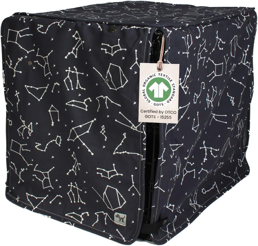 Molly Mutt Deep Blue Dog Crate Cover, Non-Toxic & 100% Cotton