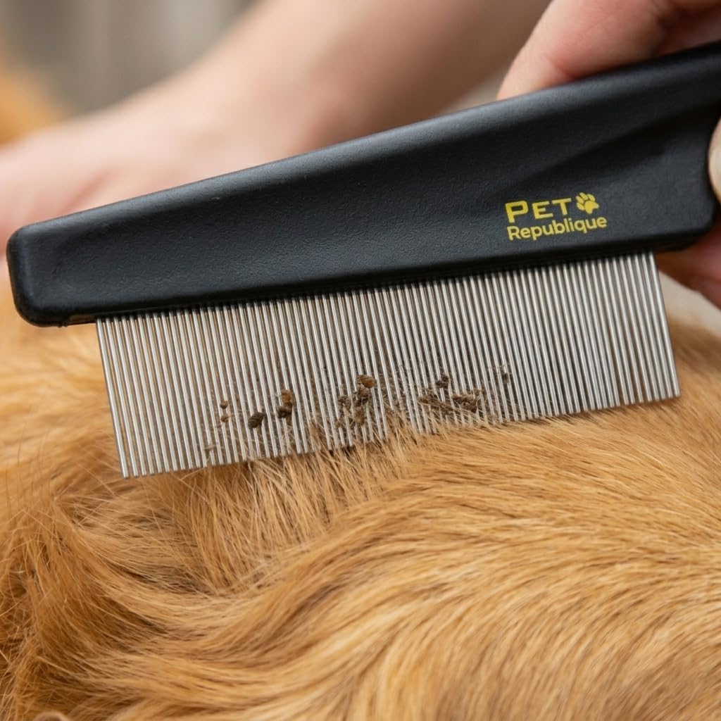 Pet Republique Grooming Tool - Fine-Toothed Comb for Removing Fleas