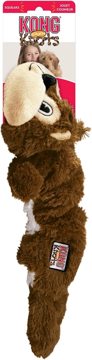 KONG Scrunch Knots Plush Dog Toy with Knotted Rope