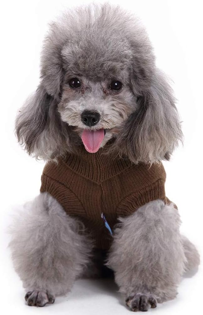 Dog Sweater Soft Warm Turtleneck Knitted Clothes for Small Medium