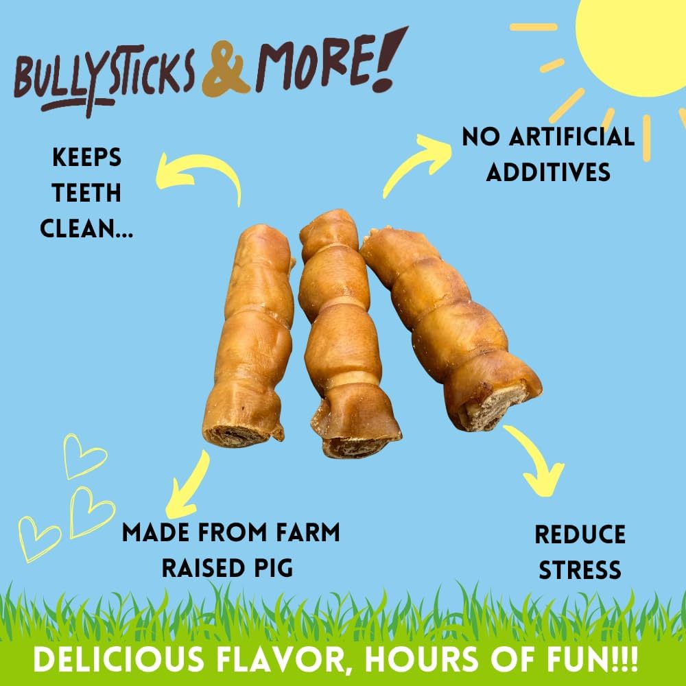 BULLYSTICKS & MORE 6 Inch Pork Collagen Rolls for Dogs