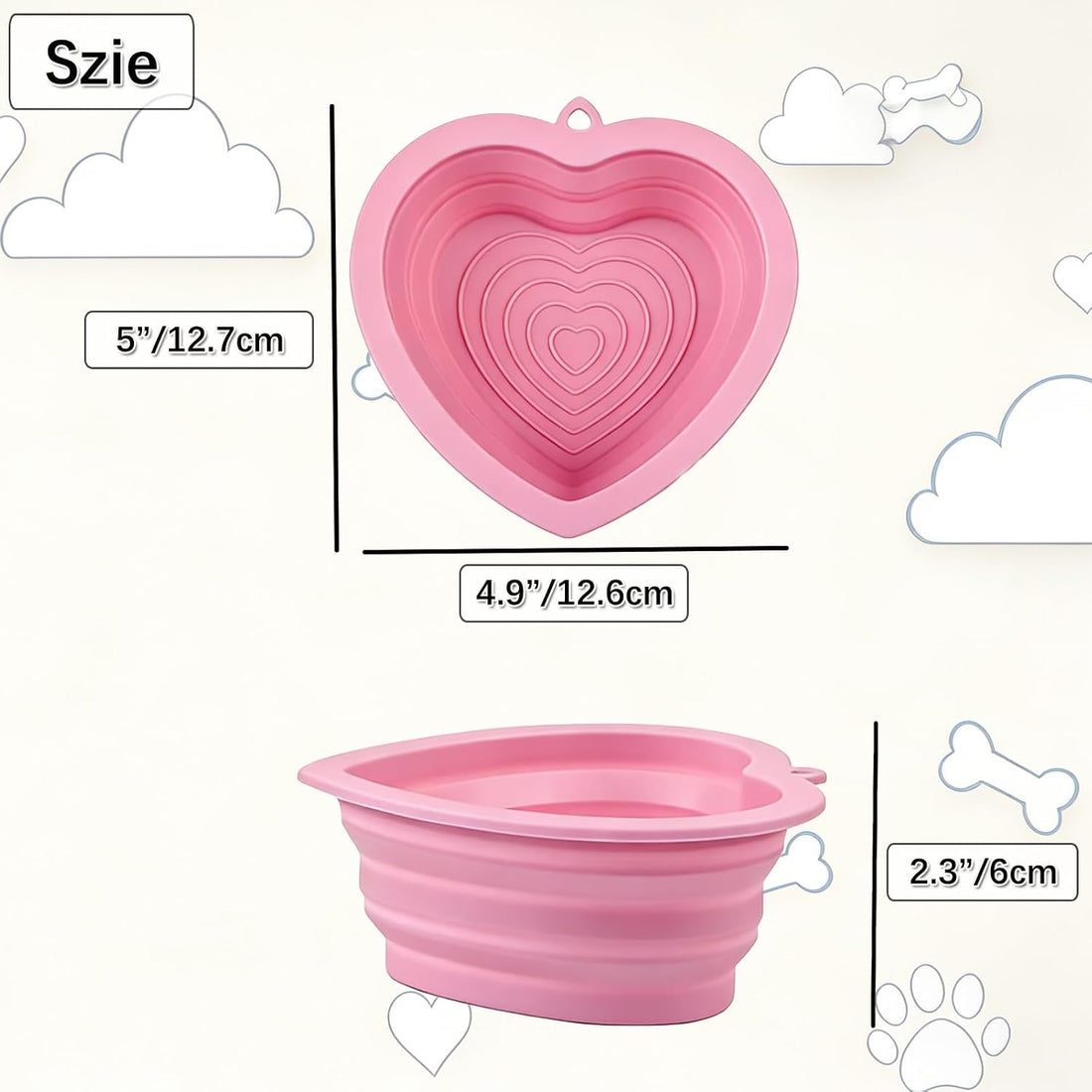 3 Pack Dog Collapsible Bowl & Sun Hat, Pet Cap with Ear Hole, Pink,S