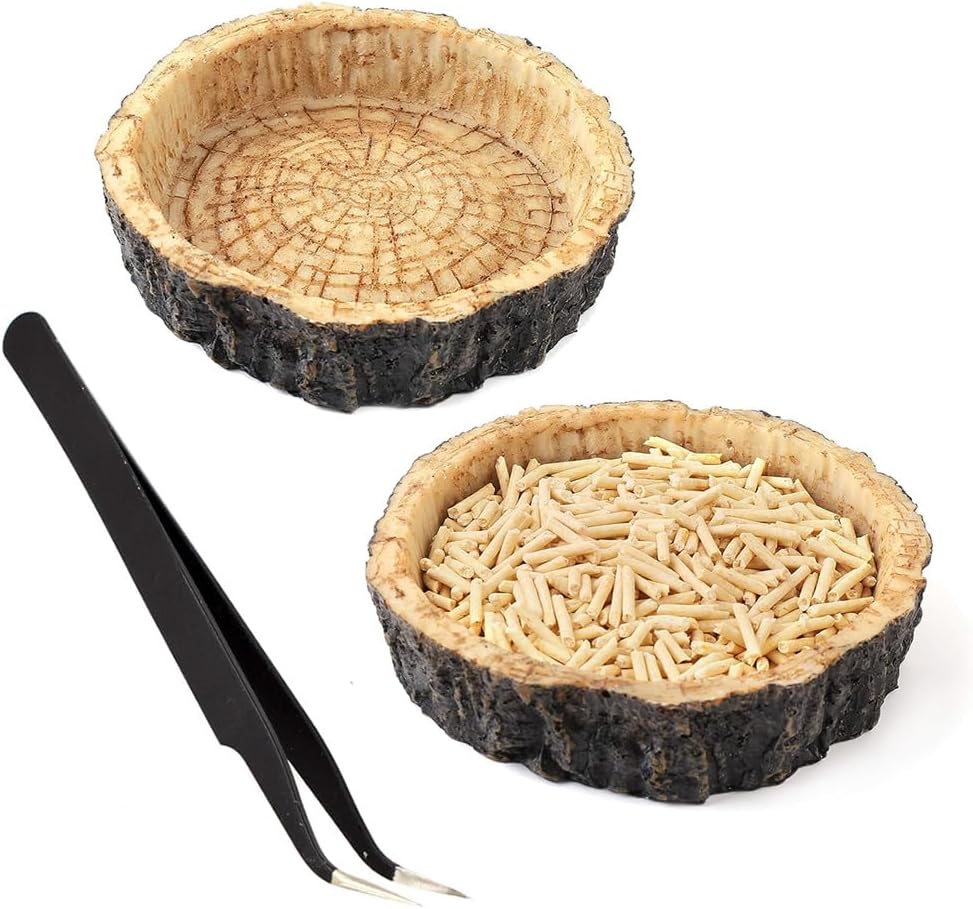 2PCS Reptile Water Dish Food Bowl Set Reptile Feeder Food and Water