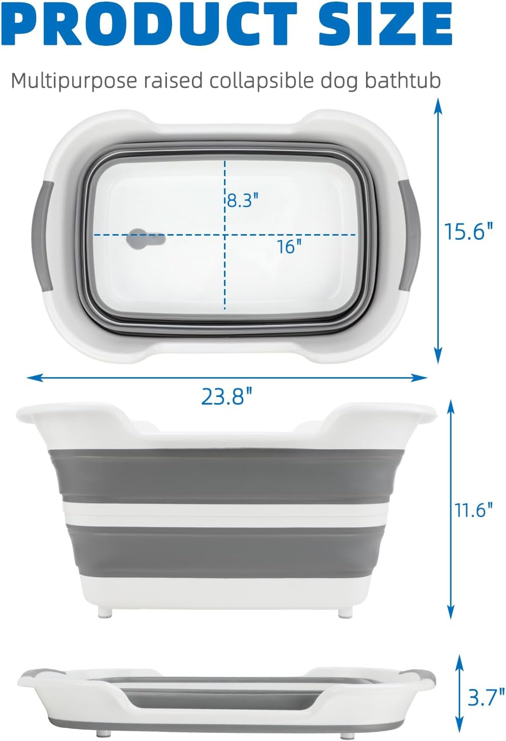 7.1 Gal/27L Multipurpose Collapsible Dog Bathtub