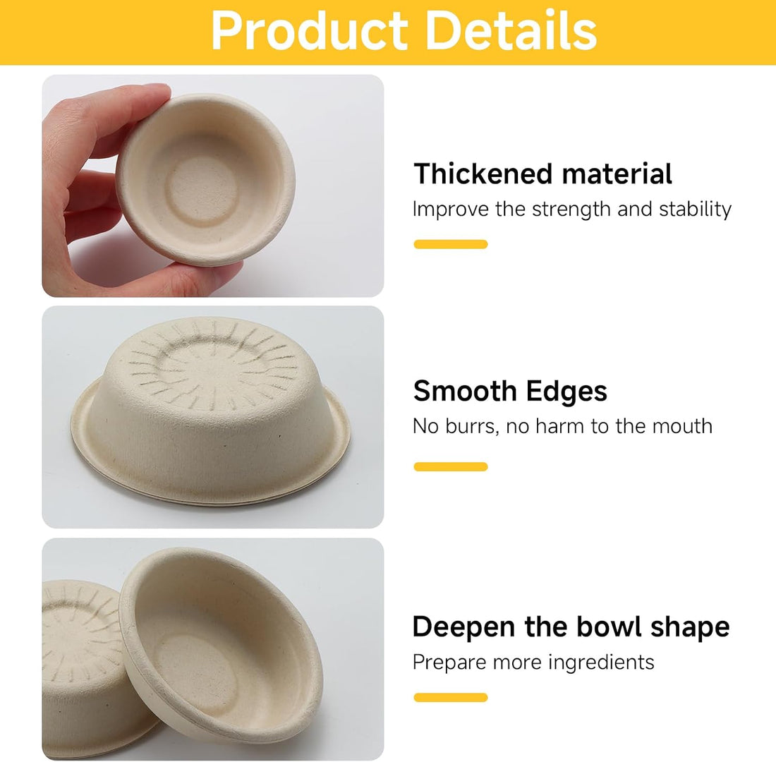 Gecko Feeding Cups, 100-Pack 1 Oz Small Paper Bowls for Crested Gecko