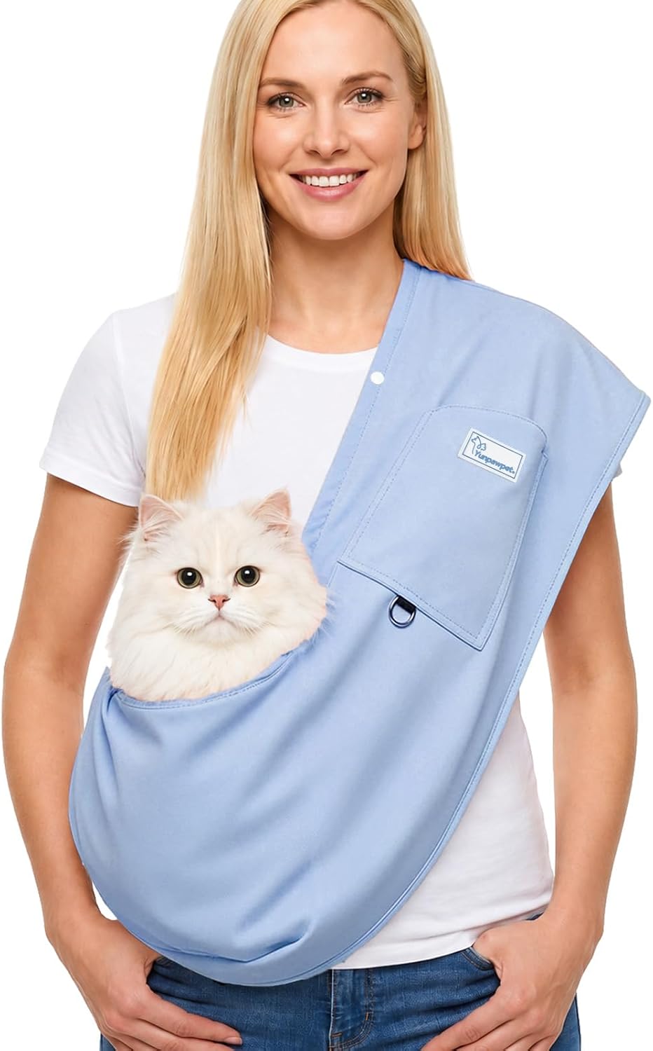 Cat Sling Carrier, Hands-Free Pet Sling for Small Dogs & Cats