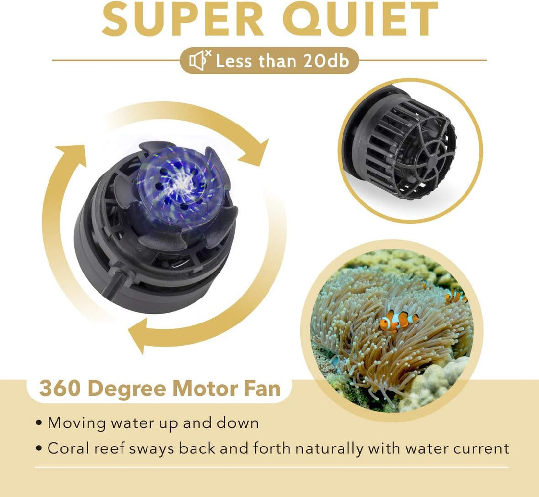 hygger Mini Wave Maker Aquarium Magnetic DC Powerhead with LED