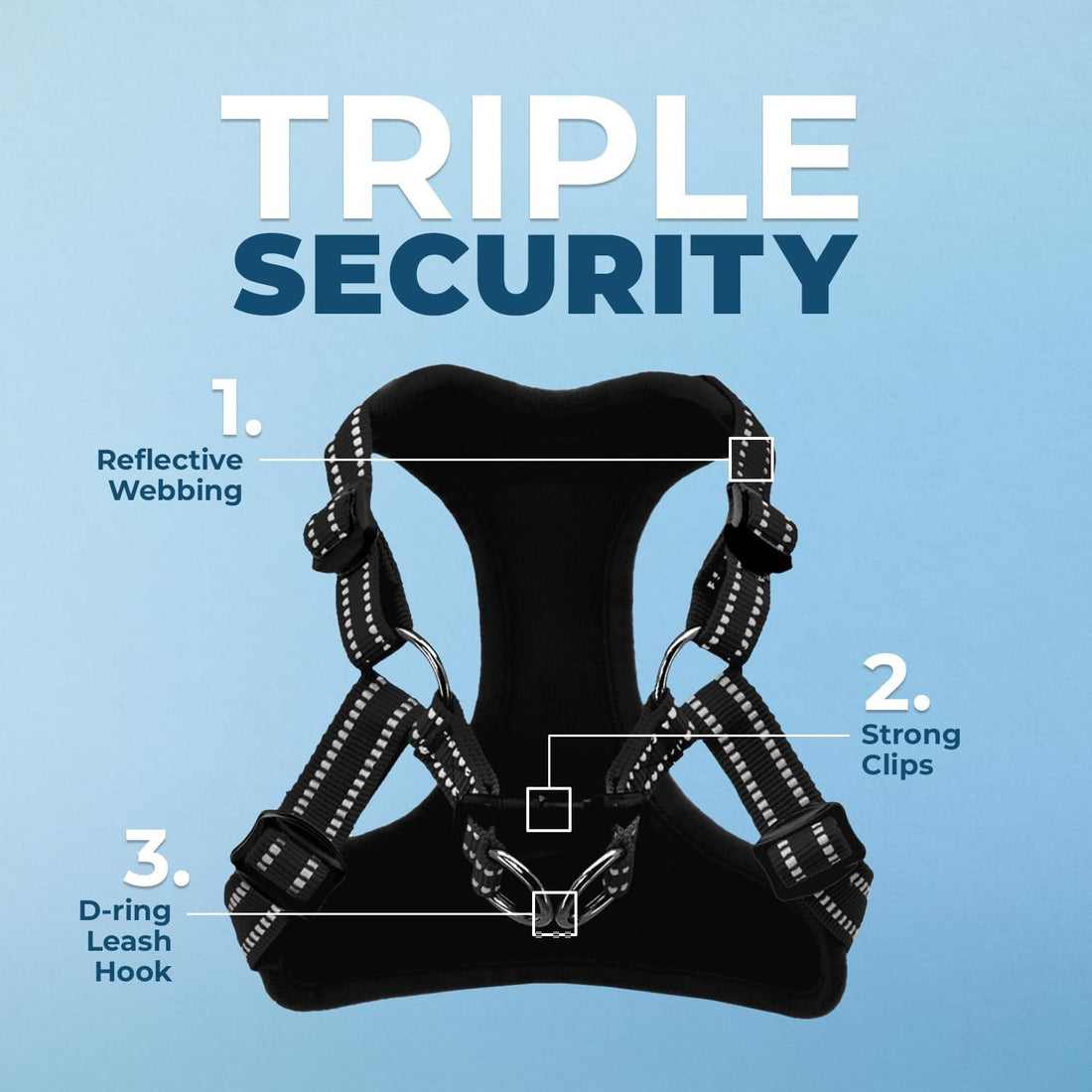 Voyager Step-in Flex Adjustable Dog Harness - Black, Medium