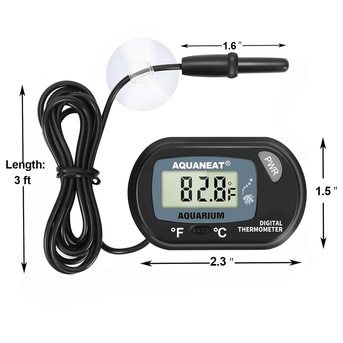 AQUANEAT 2 Pack Aquarium Thermometer, Fish Tank Thermometer
