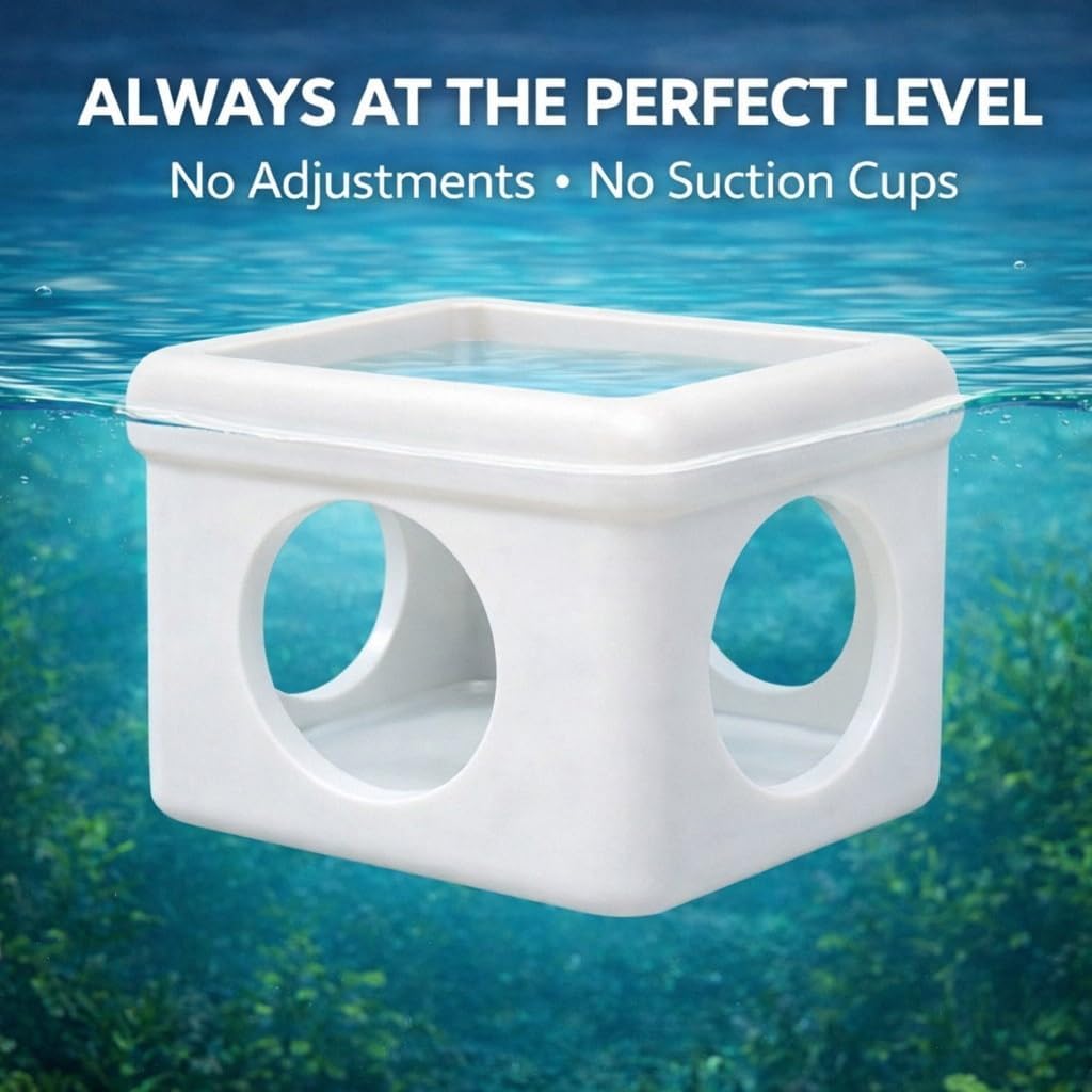 White Floating Betta Hideout with Round Side Holes