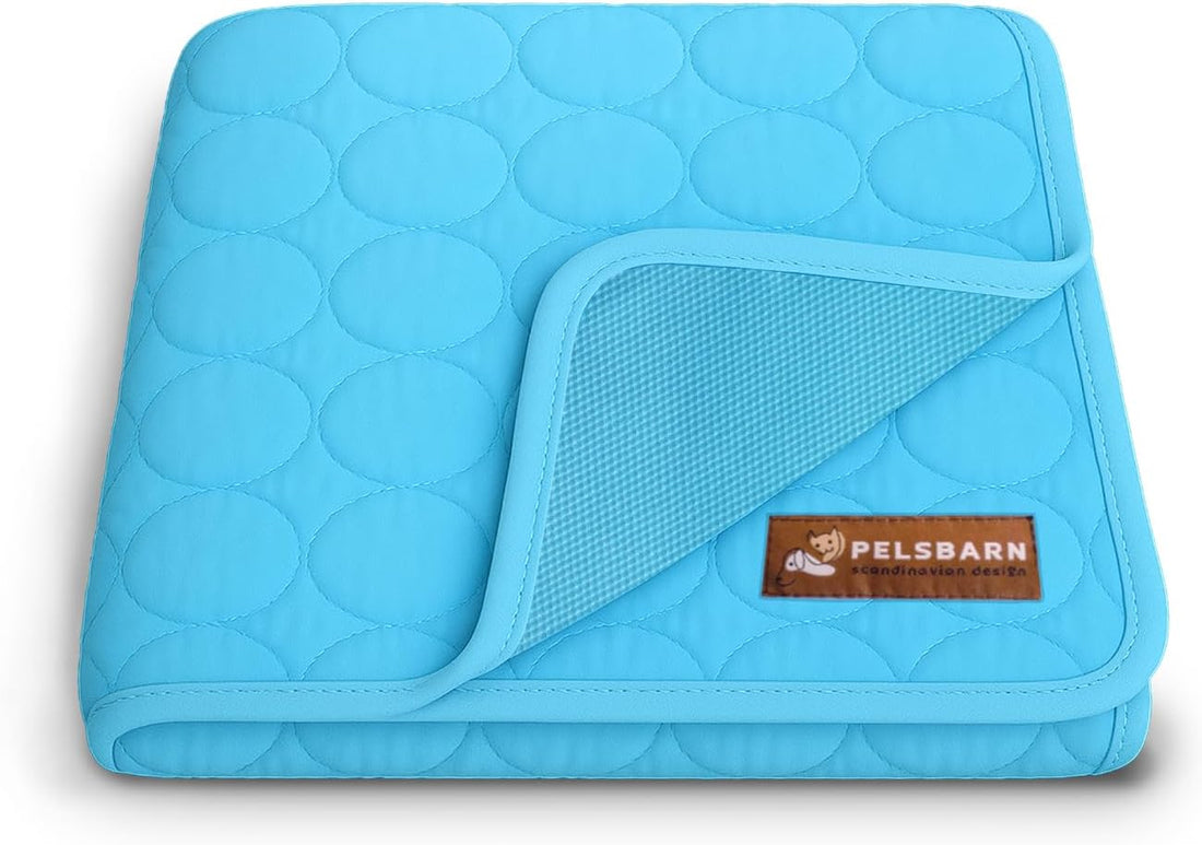 Pelsbarn Dog Cooling Mat, Ice Silk Self-Cooling Pad, Light Beige, XL