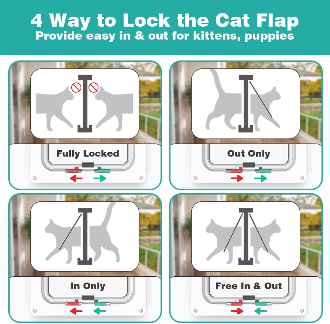 Aluminum Cat Door for Windows - Adjustable to Fit Window Width 24"-28"