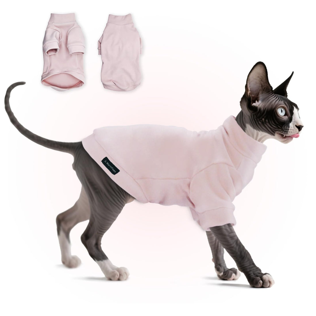 Fleece Sphynx Cat Clothes Soft Hairless Cat Clothes Pullover Cat