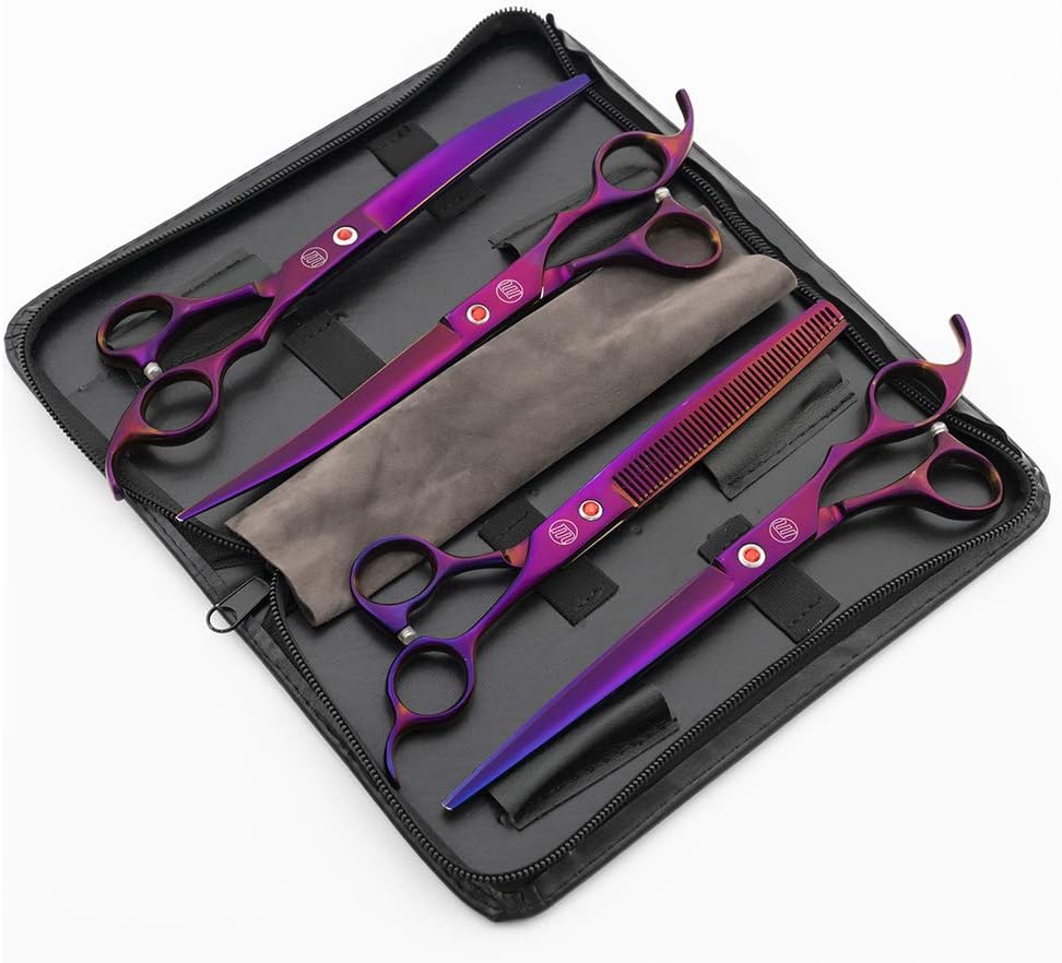 Moontay Professional 8" Dog Grooming Scissors Set 4PCS