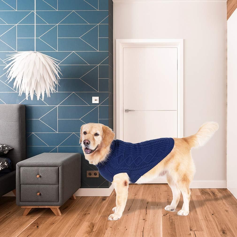 BINGPET Dog Sweater for Small Medium Dogs, Turtleneck Knitted Clothes