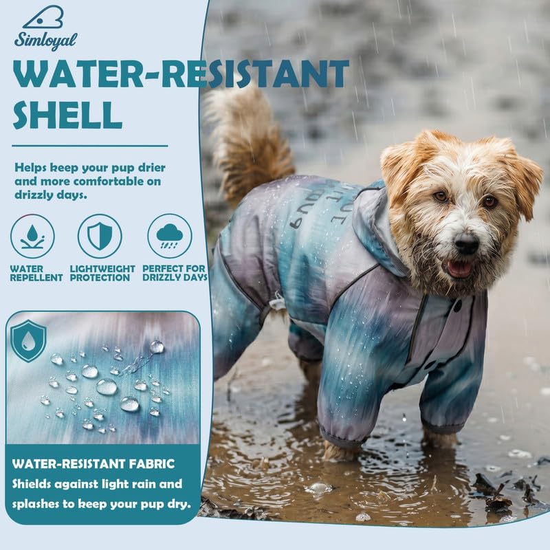 Dog Raincoat, Waterproof Full Coverage Softshell Jacket