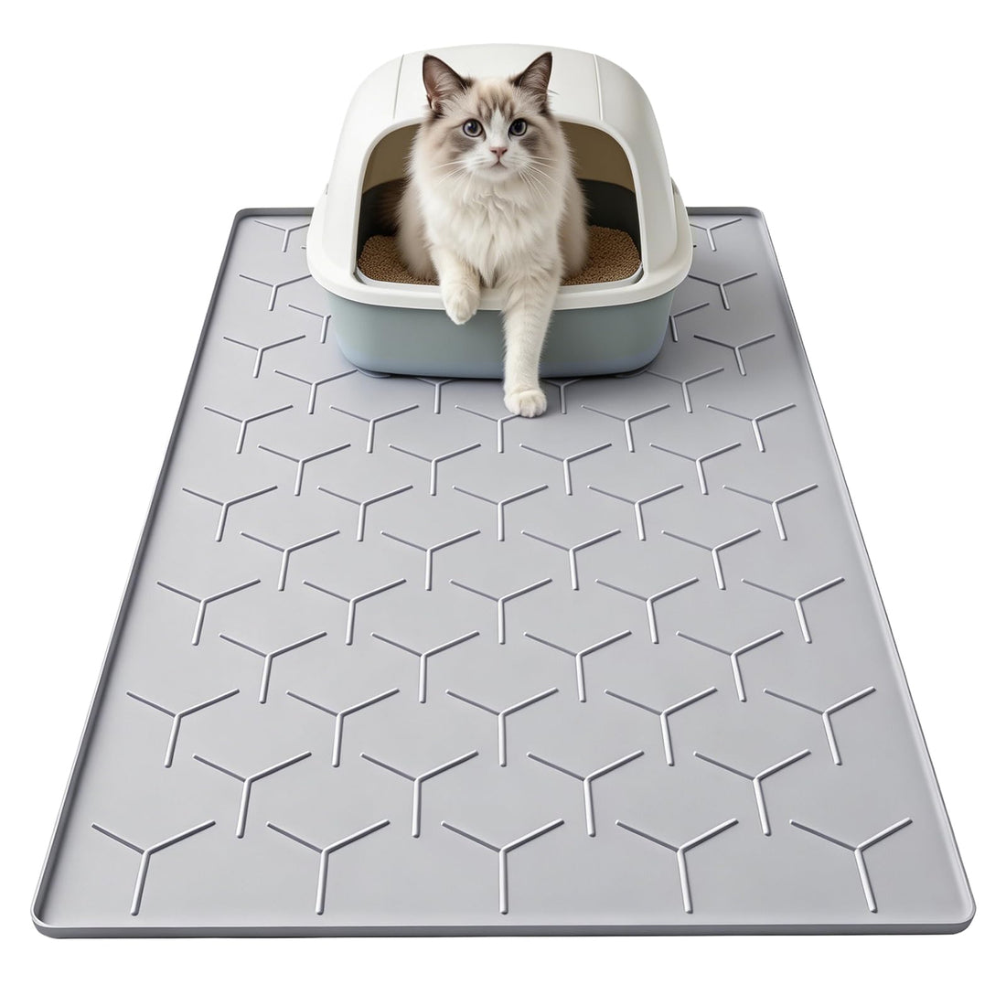 Garoopion Cat Mat for Litter Box, Large 34.05×22.5 inch Cat Litter Mat