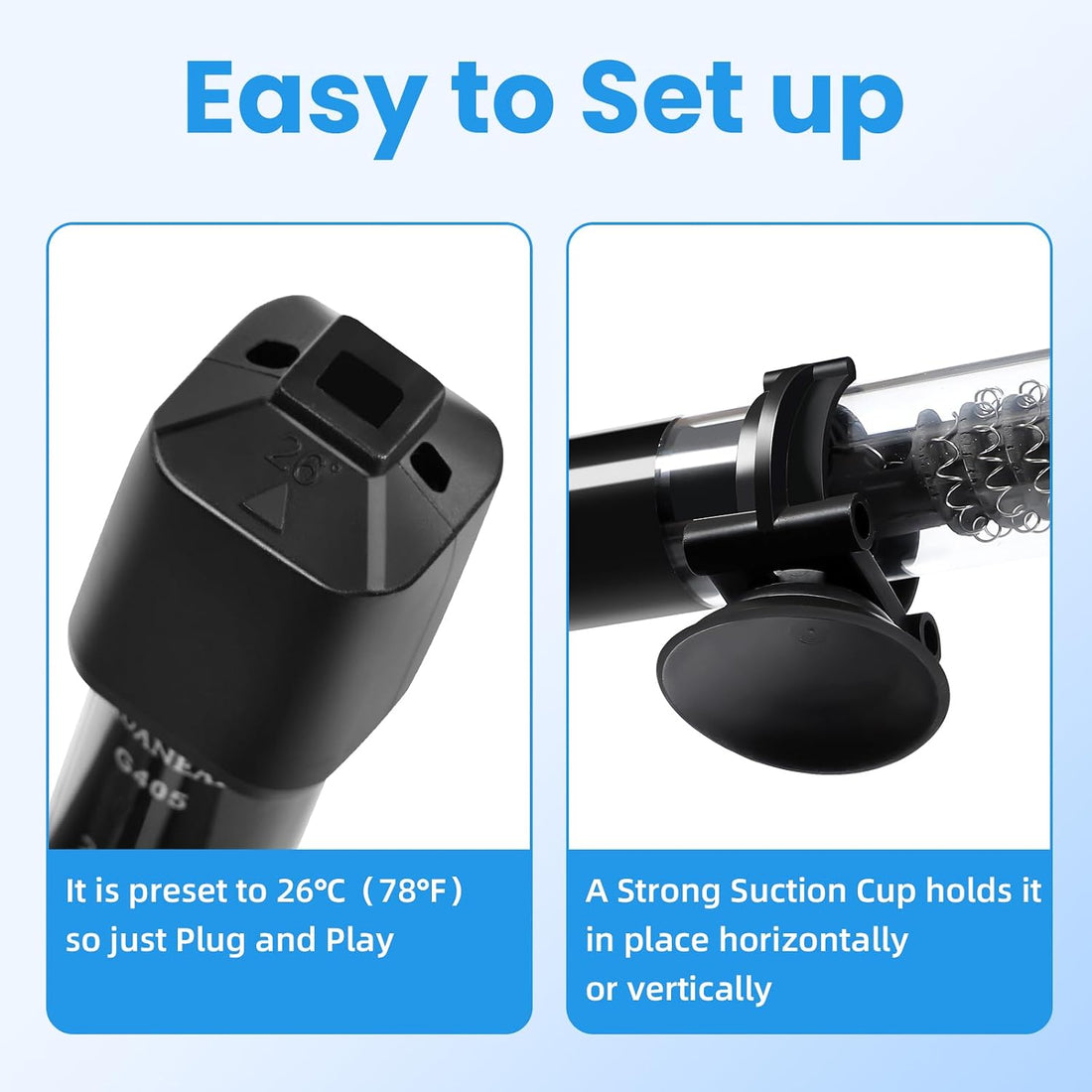 AQUANEAT Aquarium Heater, 25W Small Betta Fish Tank Heater