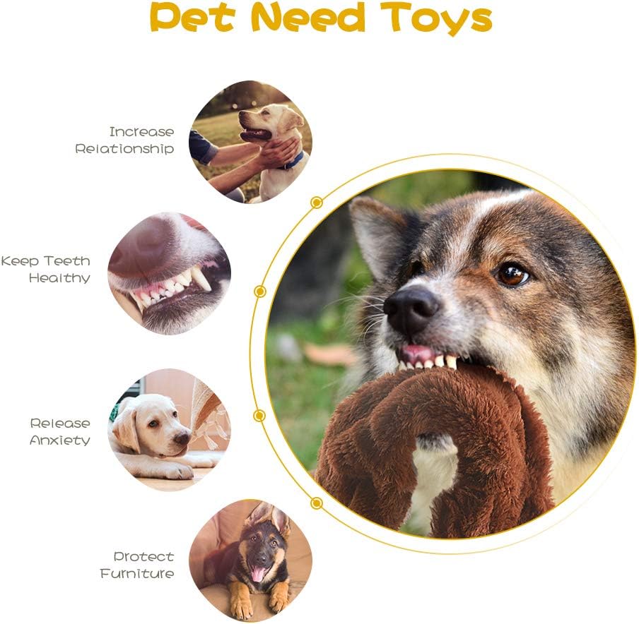 Dog Squeak Toys, No Stuffing Plush Dogs Chew Toy Bundle for Small