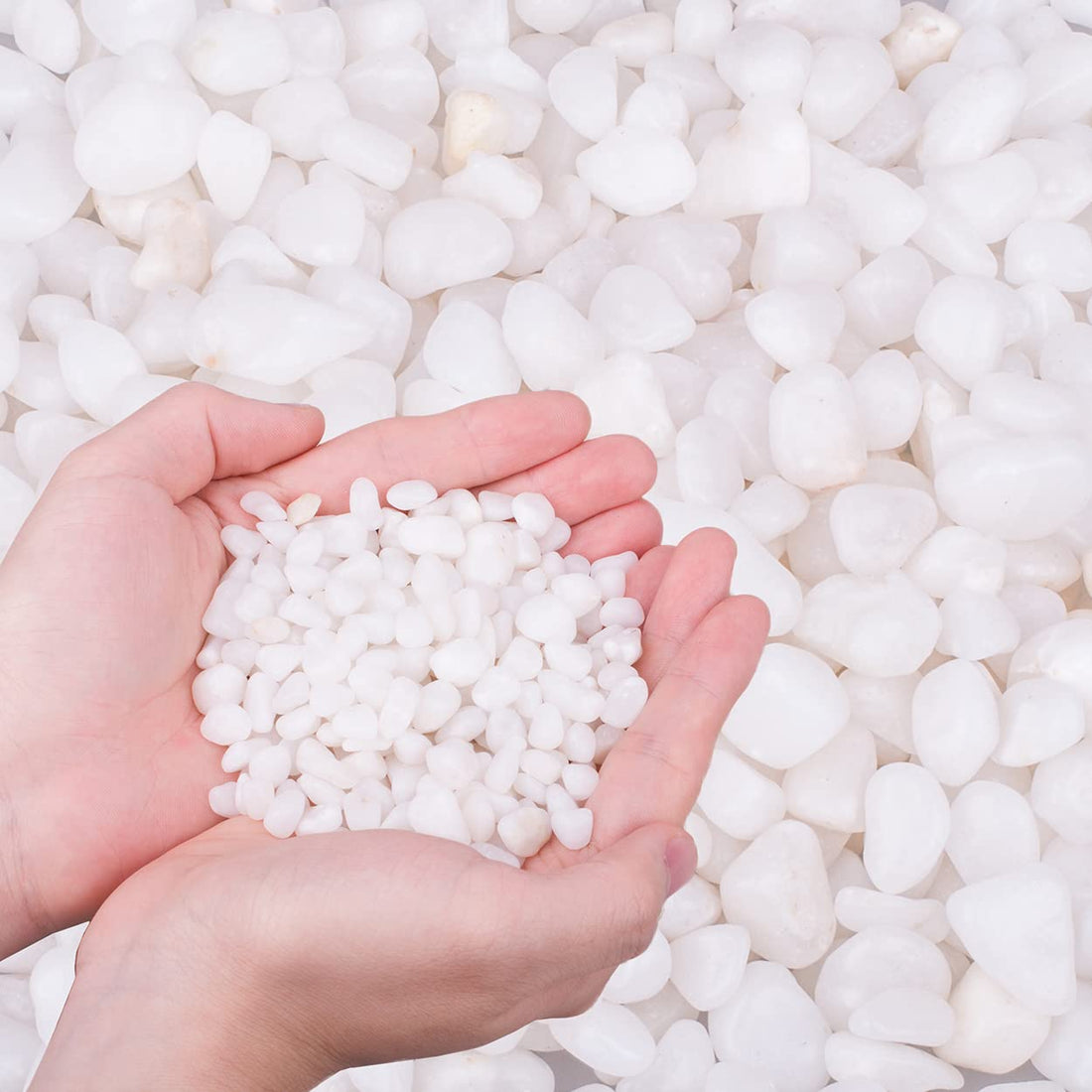 2.0 LB White Aquarium Gravel Pebbles 3/8"