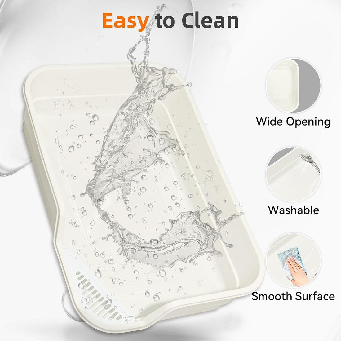 Extra Large Litter Box with Low Entry,Jumbo Cat Litter Box for Kitty