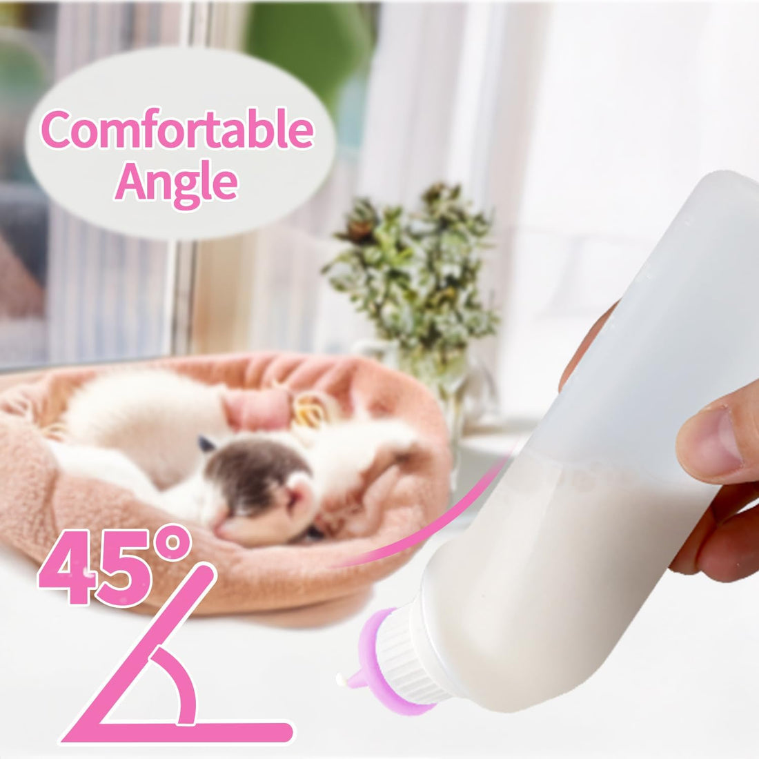 Xuandea 5Pack Kitten Bottle for Nursing Puppy Milk Kitten Bottles