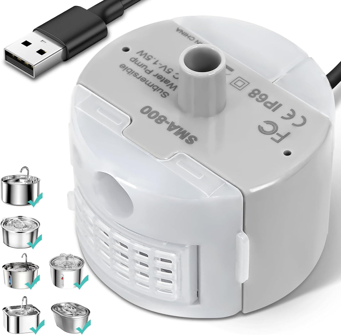 Ultra-Quiet Replacement Pump for Stainless Steel Cat Water Fountains