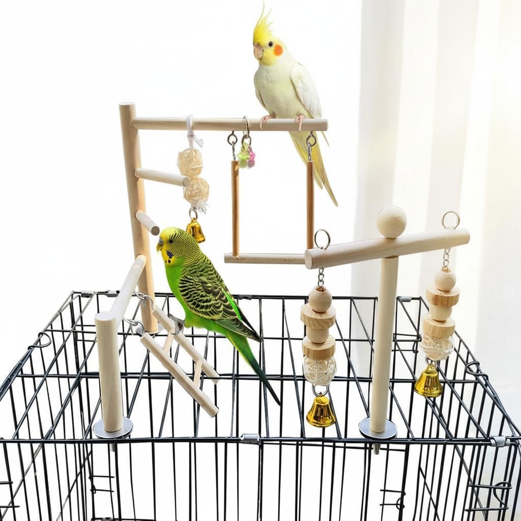 PINVNBY Bird Playground Parrot Play Gym Parakeet Cage Play Stand